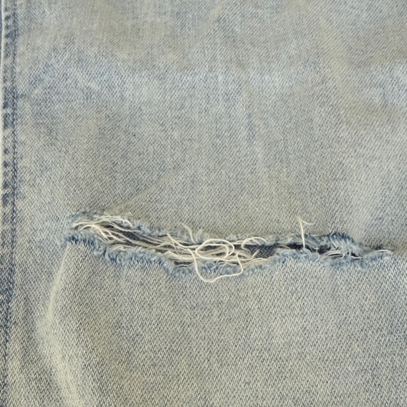 rag & bone Light Blue Cropped High-Rise Straight Jeans - Picture 3 of 5